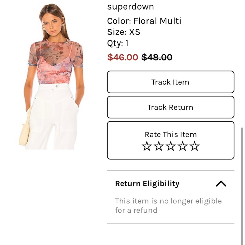 Superdown crop shirt with undershirt
